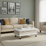 Hanah Home Mesa de café blanca con dimensiones ajustables
